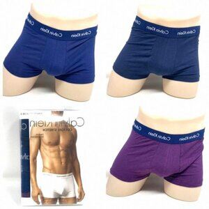 Sale🌿 Calvin Klein Men 3 Pack Cotton Stretch Low Rise NU2664901 Blue Dark Trunk